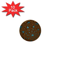 Fractal Abstract Pattern 1  Mini Buttons (10 Pack) 