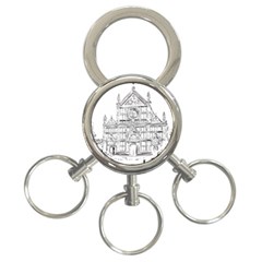 Line Art Architecture Church Italy 3-ring Key Chains by Sapixe