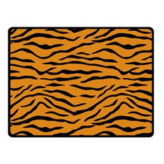 Orange And Black Tiger Stripes Fleece Blanket (small) by PodArtist