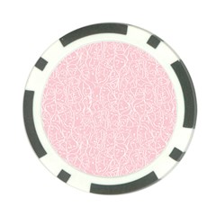 Elios Shirt Faces In White Outlines On Pale Pink Cmbyn Poker Chip Card Guard (10 Pack) by PodArtist