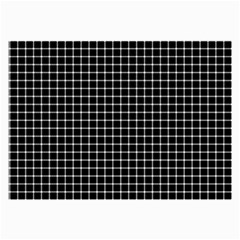Black And White Optical Illusion Dots And Lines Large Glasses Cloth by PodArtist