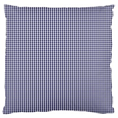 Usa Flag Blue And White Gingham Checked Large Flano Cushion Case (one Side) by PodArtist