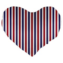 Usa Flag Red White And Flag Blue Wide Stripes Large 19  Premium Heart Shape Cushions by PodArtist