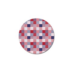 Usa Americana Patchwork Red White & Blue Quilt Golf Ball Marker by PodArtist