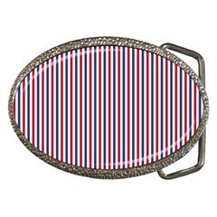 Usa Flag Red And Flag Blue Narrow Thin Stripes  Belt Buckles by PodArtist