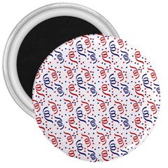 Red White And Blue Usa/uk/france Colored Party Streamers 3  Magnets by PodArtist