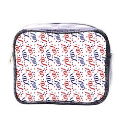 Red White And Blue Usa/uk/france Colored Party Streamers Mini Toiletries Bags by PodArtist