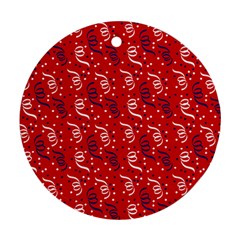Red White And Blue Usa/uk/france Colored Party Streamers Round Ornament (two Sides) by PodArtist