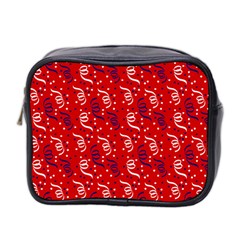 Red White And Blue Usa/uk/france Colored Party Streamers Mini Toiletries Bag 2-side by PodArtist