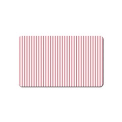 Mattress Ticking Narrow Striped Usa Flag Red And White Magnet (name Card) by PodArtist