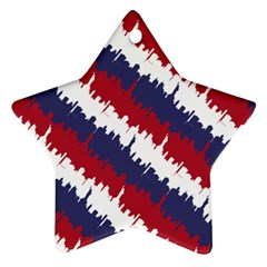 Ny Usa Candy Cane Skyline In Red White & Blue Star Ornament (two Sides) by PodArtist