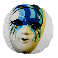 Porcelain Mask Minature Mask Large 18  Premium Flano Round Cushions