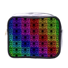 Rainbow Grid Form Abstract Mini Toiletries Bags by Sapixe