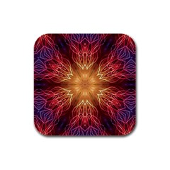 Fractal Abstract Artistic Rubber Square Coaster (4 Pack) 
