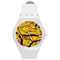 Golden Vein Round Plastic Sport Watch (m)