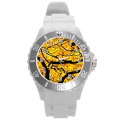 Golden Vein Round Plastic Sport Watch (l)