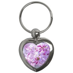 Pink Lilac Flowers Key Chains (heart)  by FunnyCow
