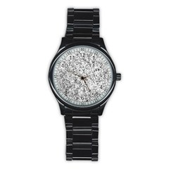 Willow Foliage Abstract Stainless Steel Round Watch