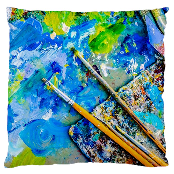 Artist Palette And Brushes Large Cushion Case (Two Sides)