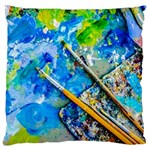 Artist Palette And Brushes Large Cushion Case (Two Sides) Back