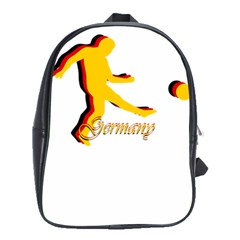 German Soccer Player Germany German Flag Colors Black Gold Red Logo Typography Sports School Bag (large) by yoursparklingshop