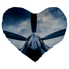 Propeller - Sky Challenger Large 19  Premium Heart Shape Cushions by FunnyCow
