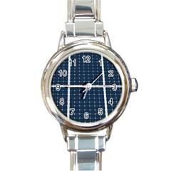Solar Power Panel Round Italian Charm Watch by FunnyCow
