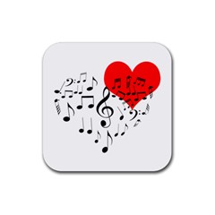 Singing Heart Rubber Coaster (square)  by FunnyCow