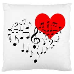Singing Heart Large Flano Cushion Case (one Side) by FunnyCow