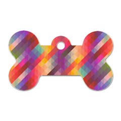 Abstract Background Colorful Pattern Dog Tag Bone (two Sides)