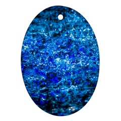 Water Color Navy Blue Oval Ornament (two Sides) by FunnyCow