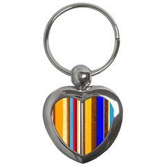 Colorful Stripes Key Chains (heart)  by FunnyCow