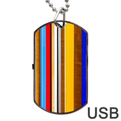 Colorful Stripes Dog Tag Usb Flash (one Side) by FunnyCow