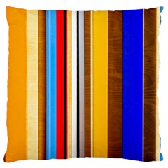 Colorful Stripes Large Cushion Case (two Sides) by FunnyCow