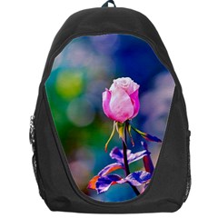Pink Rose Flower Backpack Bag by FunnyCow