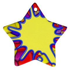 Embroidery Dab Color Spray Ornament (star) by Nexatart