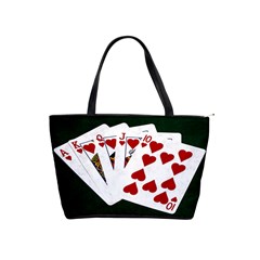 Poker Hands   Royal Flush Hearts Shoulder Handbags by FunnyCow