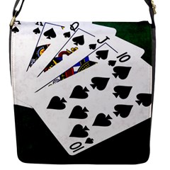 Poker Hands   Royal Flush Spades Flap Messenger Bag (s) by FunnyCow