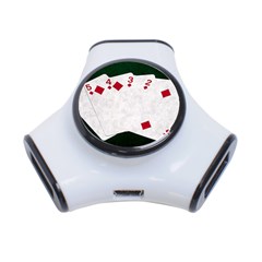 Poker Hands   Straight Flush Diamonds 3-port Usb Hub by FunnyCow