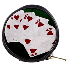 Poker Hands Straight Flush Hearts Mini Makeup Bags by FunnyCow