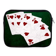 Poker Hands Straight Flush Hearts Apple Ipad 2/3/4 Zipper Cases by FunnyCow