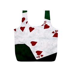 Poker Hands Straight Flush Hearts Full Print Recycle Bags (s)  by FunnyCow