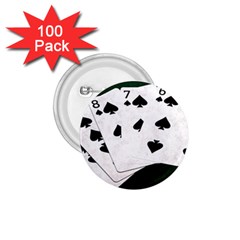Poker Hands Straight Flush Spades 1 75  Buttons (100 Pack)  by FunnyCow