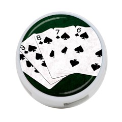 Poker Hands Straight Flush Spades 4-port Usb Hub (two Sides)  by FunnyCow