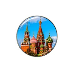 Moscow Kremlin And St  Basil Cathedral Hat Clip Ball Marker (4 Pack) by FunnyCow