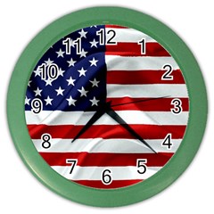 American Usa Flag Color Wall Clocks