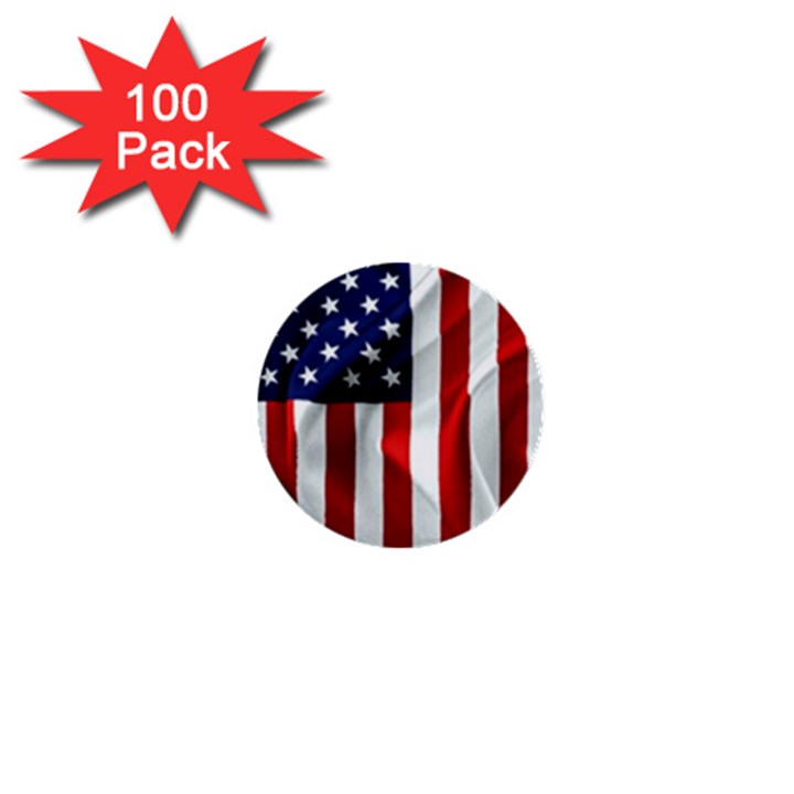 American Usa Flag Vertical 1  Mini Buttons (100 pack) 