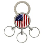 American Usa Flag Vertical 3-Ring Key Chains Front