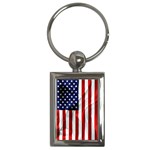American Usa Flag Vertical Key Chains (Rectangle)  Front