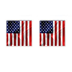 American Usa Flag Vertical Cufflinks (square) by FunnyCow